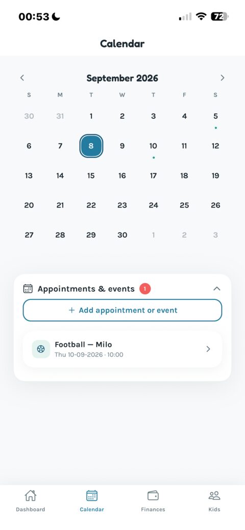 Emily Organiser app screenshot