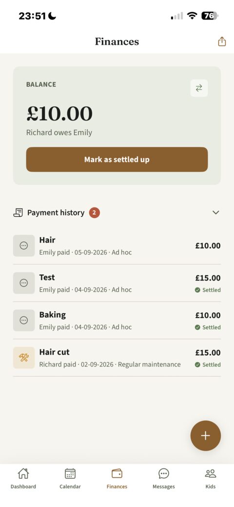 TwoHomes Plus app screen